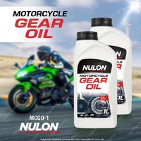 2 x Nulon Motorcycle Gear Oil MCGO-1 Balanced Lubricant 1L API SG API GL-4 10W40