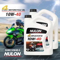 2 x Nulon 10W-40 Motorcycle Engine Oil 4L SSMC10W40-4 API SM JASO MA2