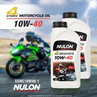 2 x Nulon 10W-40 Motorcycle Engine Oil 1L SSMC10W40-1 API SM JASO MA2