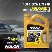 3 x Nulon Full Synthetic Multi-Vehicle Automatic Transmission Fluid LVSYNATF-4