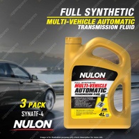 3 x Nulon Full Synthetic Multi Vehicle Automatic Transmission Fluid 4L SYNATF-4