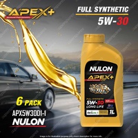 6 x Nulon Full SYN APEX+ 5W-30 Long Life Engine Oil 1L APX5W30D1-1 Ref SYN5W30-1