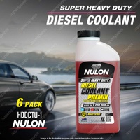 6 Pack Nulon Super Heavy Duty Diesel Coolant Premix Top-Up HDDCTU 1 Litre