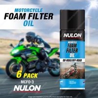 6 x Nulon Motorcycle Foam Filter Oil 300g Additives MCFO-3 Maximises Airflow