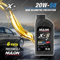 6x Nulon X-Protect 20W-50 High KM Protection Eng Oil 1L PRO20W50-1 Ref PM20W50-1