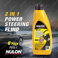 6 x Nulon 2 in 1 Power Steering Fluid with Stop Leak 1L PSFSL-1 1 Litre