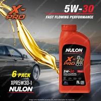 6 x Nulon X-PRO 5W-30 Fast Flowing Performance Engine Oil 1L XPR5W30 Ref SEM5W30