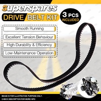 Superspares Alt & P/S & A/C Drive Belt Kit for Nissan Stagea 2.5L E-WGNC34 96-97