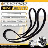 A/C & Alt Drive Belt Kit for Daewoo Lanos 1.6L A16DMS 1997-2003 with P/S