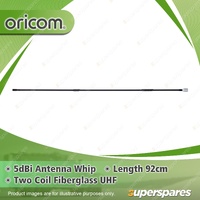 Oricom 5dBi Two Coil Fibreglass UHF CB Whip - Antenna Length 92cm ANT2CFGBK