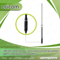 Oricom 3dBi Short Antenna - with Extra Heavy Duty Parallel Spring Base ANU1100