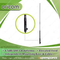 Oricom 6.5dBi 92cm UHF CB Black Antenna - with Elevated Feed and Whip ANU250