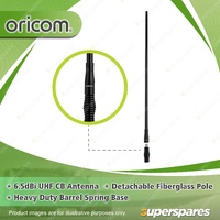 Oricom 6.5dBi UHF CB Antenna - with Detachable Fibreglass Pole ANU800