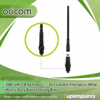 Oricom 3dBi UHF CB Antenna - with Fibreglass Whip & Barrel Spring Base ANU913