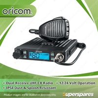 Oricom 5 Watt Dual Receive UHF CB Radio - 96 Colour Backlit Display DTX4000