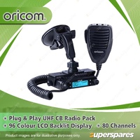 Oricom Plug & Play UHF CB Radio Pack - 96 Colour LCD Backlit Display DTX4300PNP