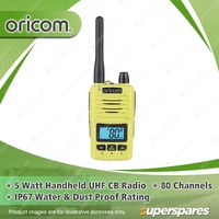 Oricom IP67 5 Watt Lime Handheld UHF CB Radio - Backlit LCD Display DTX600LME