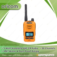 Oricom 5 Watt Orange Handheld UHF CB Radio - 80 Channels IP67 Rating DTX600OR