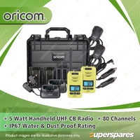 Oricom 5W Handheld UHF CB Radio Trade Pack - Twin Lime Radios IP67 DTXTP600LME
