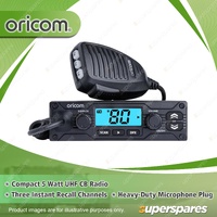 Oricom 5 Watt Compact UHF CB Radio - with Heavy Duty Microphone Plug UHF048