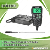 Oricom Micro Size 5 Watt UHF CB Radio - with Microphone & Antenna UHF3904WP