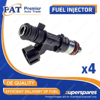 4 Pcs PAT Black Fuel Injectors for Peugeot 206 307 1.6L TU5JP4 TUJP4 06/99-06/08