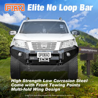 PIAK Elite No Loop Bar Bull Bar for Nissan Navara 15-21 with Halogen Fog Lights
