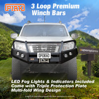 PIAK 3 Loop Premium Winch Bar Bull Bar for Toyota Hilux 11-15 with Halogen Fogs