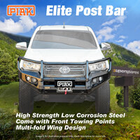 PIAK Elite Post Bar Bull Bar for Toyota Hilux 20-On Black Tow Black Underbody