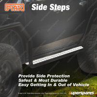 Pair of PIAK Side Steps Aluminium Checker Plate Silver for Ford Ranger PX 11-On