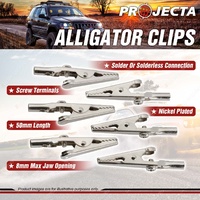 Projecta Alligator Clips 50mm Length - Blister of 6 Premium Quality