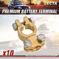 Projecta Premium Battery Terminal Negative - Forged Brass Saddle Box of 10