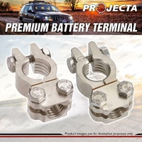 Projecta Satin Forged Brass H D Saddle Battery Terminal Positive + Negative