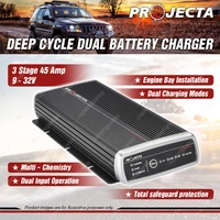 PROJECTA 45Amp 9-32V 5 Stage Intelli-Change Deep Cycle Dual Battery Charger