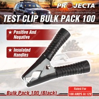 PROJECTA Black 100Amp Black Test Clips Positive and negative - BULK PACK 100