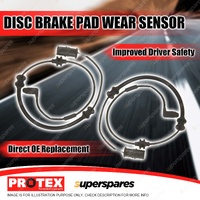 2x Front Protex Disc Brake Pad Wear Sensors for Holden Vectra JR JS 97-00