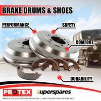 Protex Rear Brake Drums + Brake Shoes for Ford KA 1.3L 2000-on