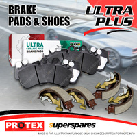 8x Front Ultra Ceramic Brake Pads + Rear Shoes Set for Mitsubishi Triton MR