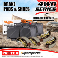 8x Protex Front 4WD Disc Pads + Rear Brake Shoes for Isuzu D-Max TFS40 TFR40