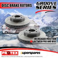 2x Front Protex Groove Disc Brake Rotors for Mitsubishi Pajero NS NT NX 06-on