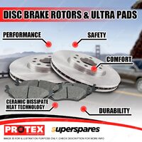 Protex Rear Brake Rotors + Ultra Pads for Honda Legend KA3 4 Door Sedan 87-1991