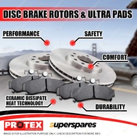 Protex Front Brake Rotors + Ultra Pads for Kia Stonic YB 1.0L 1.4L 01/2017-On