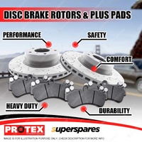 Protex Front Brake Rotors + Ultra Plus Pads for Mercedes AMG C292 5.5L 2015-On