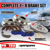 Front Rear Protex Disc Brake Rotors Pads Drums Shoes for Holden Rodeo TF Series