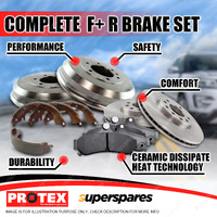 Front + Rear Disc Brake Rotors Pads Drums Shoes for Daihatsu Cuore L701S 1.0L