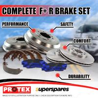 Front + Rear Disc Brake Rotors Pads Drums Shoes for Toyota Hilux KUN26 GGN25 4WD