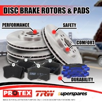 Front + Rear Disc Rotors Brake Pads for Volvo XC90 D5 Front 336mm Rotor