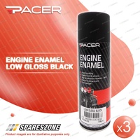 3 x Pacer Engine Enamel Low Gloss Black 300G - Silicone-Ceramic Nano-Technology