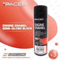 3 x Pacer Engine Enamel Semi Gloss Black 300G - Silicone-Ceramic Nano-Technology