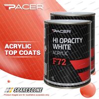 2 x Pacer F72 Hi Opacity White Acrylic 1 Litre Special UV Absorbing Additives